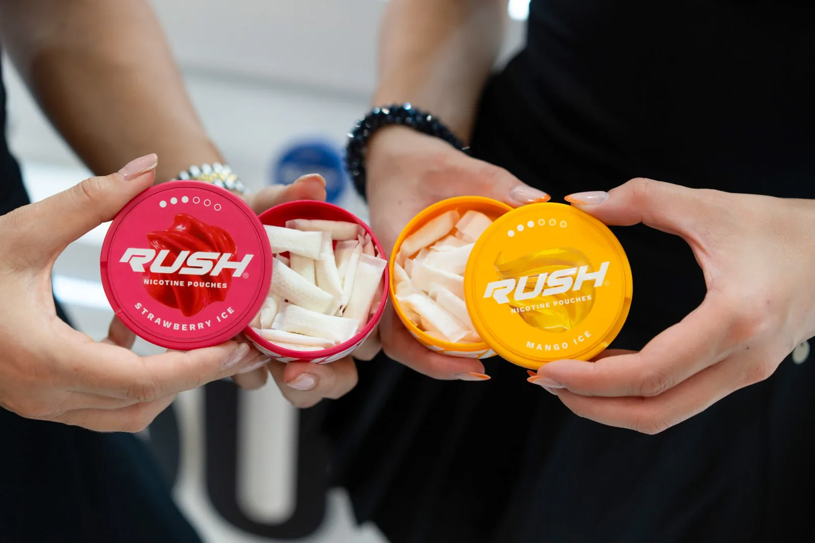 Two open Rush cans, product photo at InterTabac 2026 Dortmund